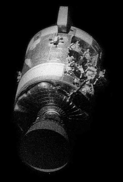 das havarierte Service-Modul der Apollo 13