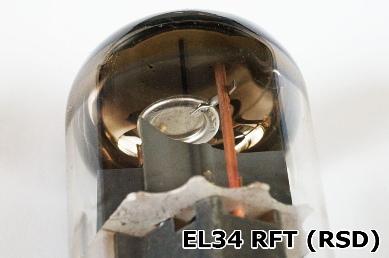 Die EL34 von RFT (RSD) verfügt über ein scheibenförmiges Getter.